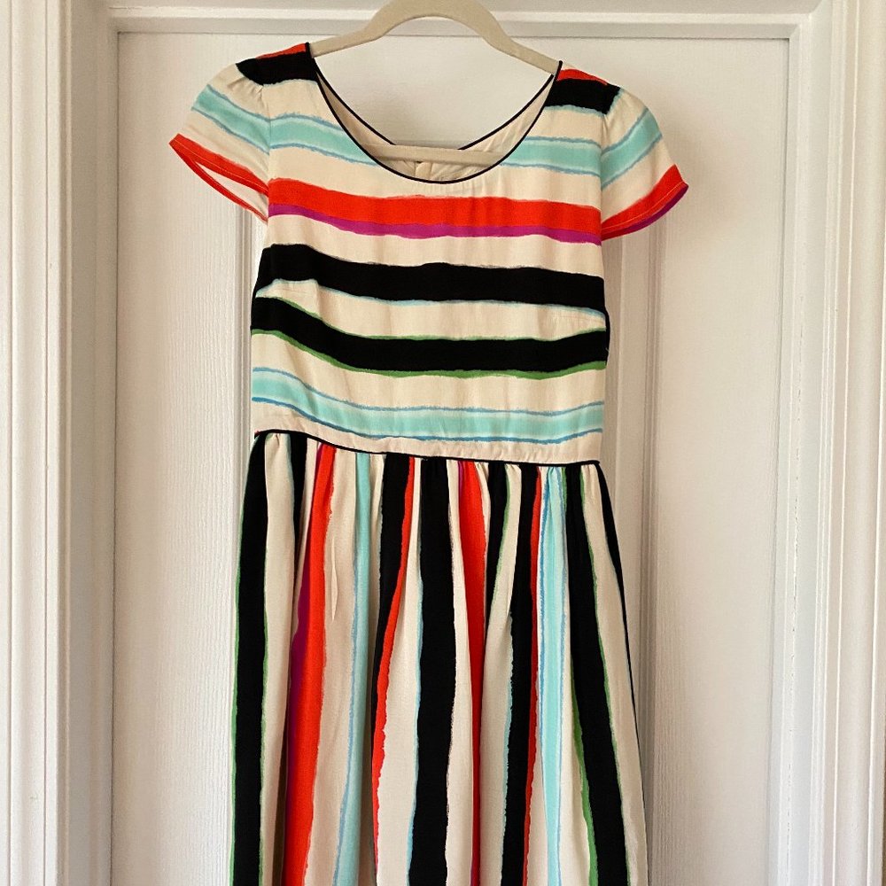 Maeve Striped Fit and Flare Dress